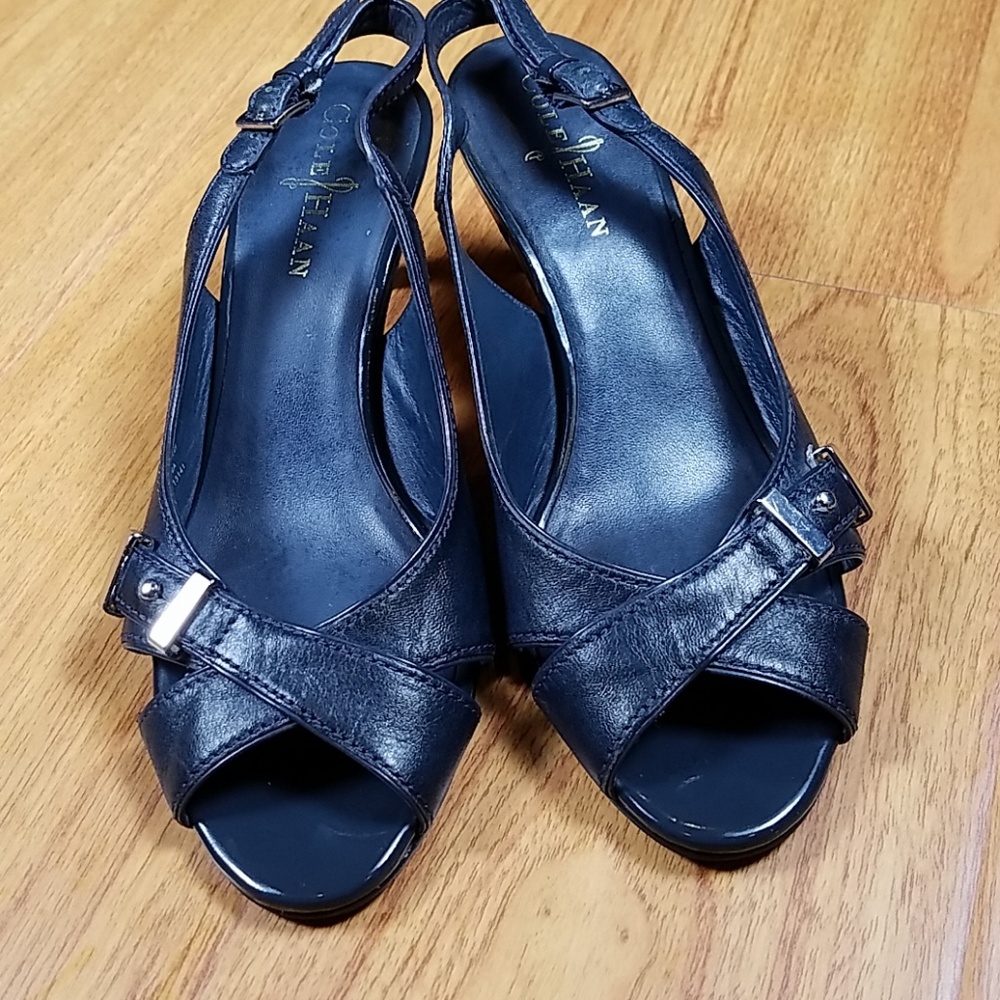 Cole Haan Navy Blue Nike Air Slingback Buckle 6.5